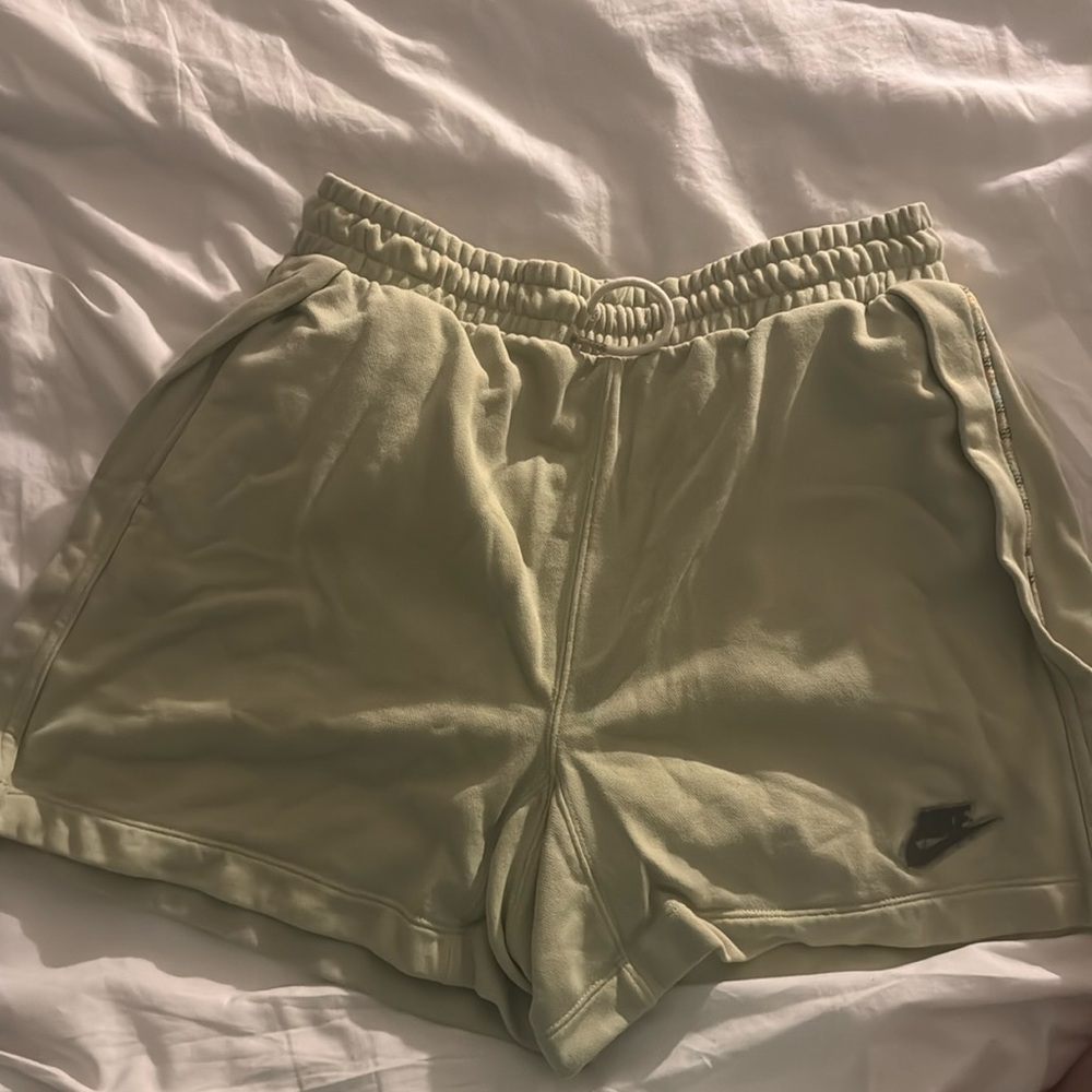 Green Nike sweat shorts